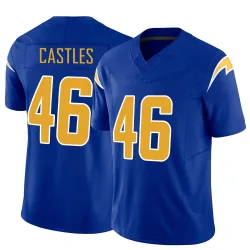 Men's McCallan Castles Los Angeles Chargers No.46 Limited Vapor F.U.S.E. Jersey - Royal