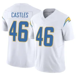 Men's McCallan Castles Los Angeles Chargers No.46 Limited Vapor F.U.S.E. Jersey - White
