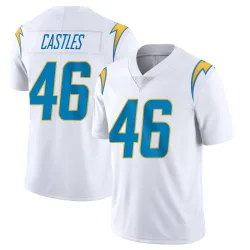 Men's McCallan Castles Los Angeles Chargers No.46 Limited Vapor Untouchable Jersey - White