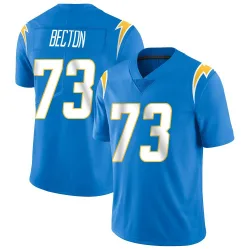 Men's Mekhi Becton Los Angeles Chargers No.73 Limited Powder Vapor Untouchable Alternate Jersey - Blue