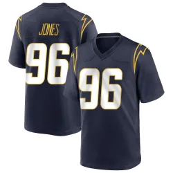 Men's Naquan Jones Los Angeles Chargers No.96 Game Team Color Jersey - Navy