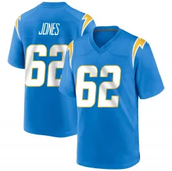 Men's Nash Jones Los Angeles Chargers No.62 Game Powder Alternate Jersey - Blue
