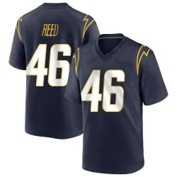 Men's Nikko Reed Los Angeles Chargers No.46 Game Team Color Jersey - Navy