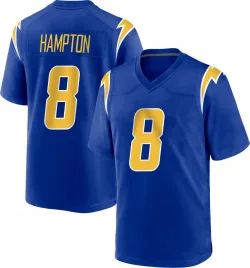 Men's Omarion Hampton Los Angeles Chargers No.8 Game 2nd Alternate Jersey - Royal