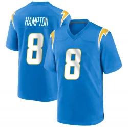 Men's Omarion Hampton Los Angeles Chargers No.8 Game Powder Alternate Jersey - Blue