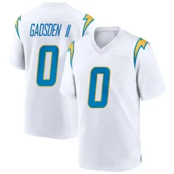 Men's Oronde Gadsden II Los Angeles Chargers No.0 Game Jersey - White