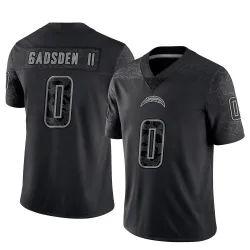 Men's Oronde Gadsden II Los Angeles Chargers No.0 Limited Reflective Jersey - Black