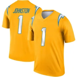 Men's Quentin Johnston Los Angeles Chargers No.1 Legend Inverted Jersey - Gold