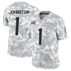 Men's Quentin Johnston Los Angeles Chargers No.1 Limited 2024 Salute to Service Jersey - Arctic Camo