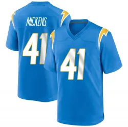 Men's R.J. Mickens Los Angeles Chargers No.41 Game Powder Alternate Jersey - Blue
