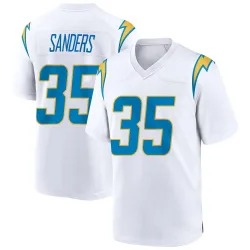 Men's Raheim Sanders Los Angeles Chargers No.35 Game Jersey - White