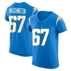 Men's Savion Washington Los Angeles Chargers No.67 Elite Alternate Vapor Untouchable Jersey - Blue