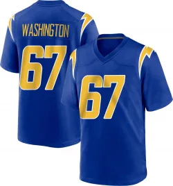 Men's Savion Washington Los Angeles Chargers No.67 Game 2nd Alternate Jersey - Royal