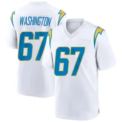 Men's Savion Washington Los Angeles Chargers No.67 Game Jersey - White
