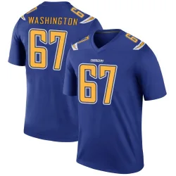 Men's Savion Washington Los Angeles Chargers No.67 Legend Color Rush Jersey - Royal