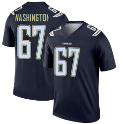 Men's Savion Washington Los Angeles Chargers No.67 Legend Jersey - Navy