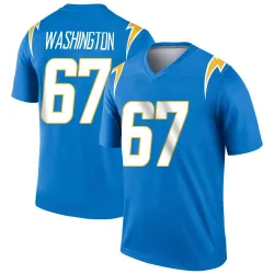 Men's Savion Washington Los Angeles Chargers No.67 Legend Powder Jersey - Blue
