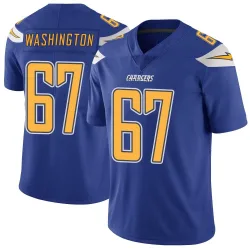 Men's Savion Washington Los Angeles Chargers No.67 Limited Color Rush Vapor Untouchable Jersey - Royal
