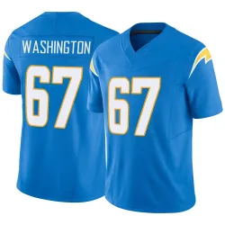 Men's Savion Washington Los Angeles Chargers No.67 Limited Powder Vapor F.U.S.E. Jersey - Blue