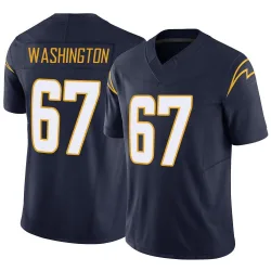 Men's Savion Washington Los Angeles Chargers No.67 Limited Vapor F.U.S.E. Jersey - Navy