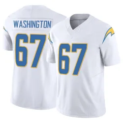 Men's Savion Washington Los Angeles Chargers No.67 Limited Vapor F.U.S.E. Jersey - White