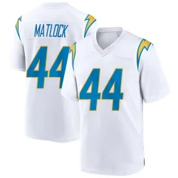 Men's Scott Matlock Los Angeles Chargers No.44 Game Jersey - White