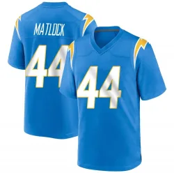 Men's Scott Matlock Los Angeles Chargers No.44 Game Powder Alternate Jersey - Blue