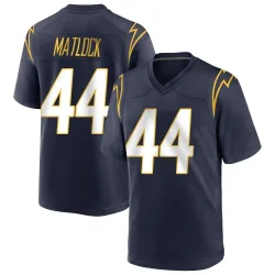 Men's Scott Matlock Los Angeles Chargers No.44 Game Team Color Jersey - Navy