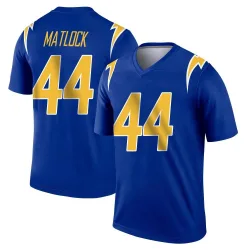 Men's Scott Matlock Los Angeles Chargers No.44 Legend 2nd Alternate Jersey - Royal