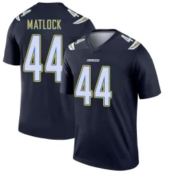 Men's Scott Matlock Los Angeles Chargers No.44 Legend Jersey - Navy