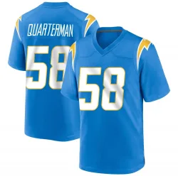 Men's Shaq Quarterman Los Angeles Chargers No.58 Game Powder Alternate Jersey - Blue