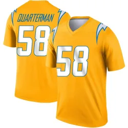 Men's Shaq Quarterman Los Angeles Chargers No.58 Legend Inverted Jersey - Gold