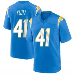 Men's Stevo Klotz Los Angeles Chargers No.41 Game Powder Alternate Jersey - Blue