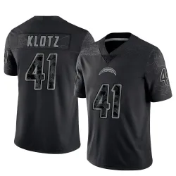 Men's Stevo Klotz Los Angeles Chargers No.41 Limited Reflective Jersey - Black