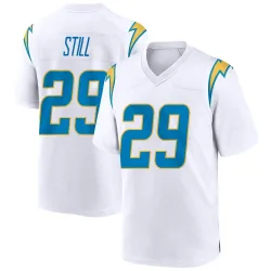 Men's Tarheeb Still Los Angeles Chargers No.29 Game Jersey - White