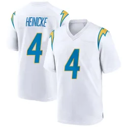Men's Taylor Heinicke Los Angeles Chargers No.4 Game Jersey - White