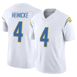 Men's Taylor Heinicke Los Angeles Chargers No.4 Limited Vapor F.U.S.E. Jersey - White