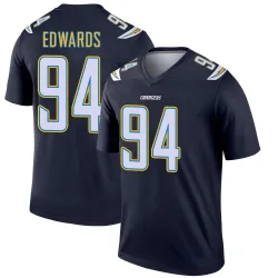 Men's TeRah Edwards Los Angeles Chargers No.94 Legend Jersey - Navy