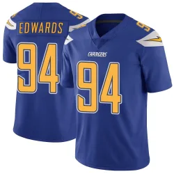 Men's TeRah Edwards Los Angeles Chargers No.94 Limited Color Rush Vapor Untouchable Jersey - Royal