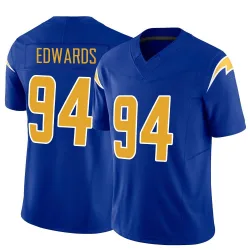 Men's TeRah Edwards Los Angeles Chargers No.94 Limited Vapor F.U.S.E. Jersey - Royal