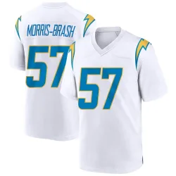 Men's Tre'Mon Morris-Brash Los Angeles Chargers No.57 Game Jersey - White