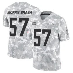 Men's Tre'Mon Morris-Brash Los Angeles Chargers No.57 Limited 2024 Salute to Service Jersey - Arctic Camo