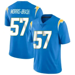 Men's Tre'Mon Morris-Brash Los Angeles Chargers No.57 Limited Powder Vapor Untouchable Alternate Jersey - Blue