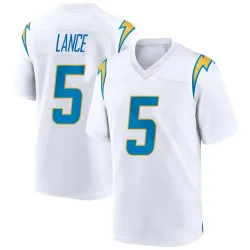 Men's Trey Lance Los Angeles Chargers No.5 Game Jersey - White