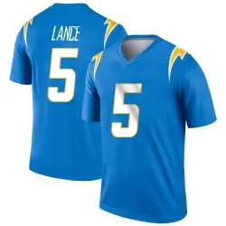 Men's Trey Lance Los Angeles Chargers No.5 Legend Powder Jersey - Blue