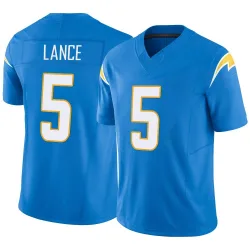 Men's Trey Lance Los Angeles Chargers No.5 Limited Powder Vapor F.U.S.E. Jersey - Blue