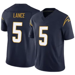 Men's Trey Lance Los Angeles Chargers No.5 Limited Vapor F.U.S.E. Jersey - Navy
