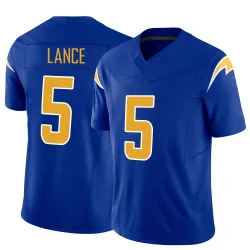 Men's Trey Lance Los Angeles Chargers No.5 Limited Vapor F.U.S.E. Jersey - Royal