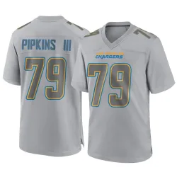 Men's Trey Pipkins III Los Angeles Chargers No.79 Game Atmosphere Fashion Jersey - Gray