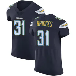 Men's Trikweze Bridges Los Angeles Chargers No.31 Elite Team Color Vapor Untouchable Jersey - Navy Blue